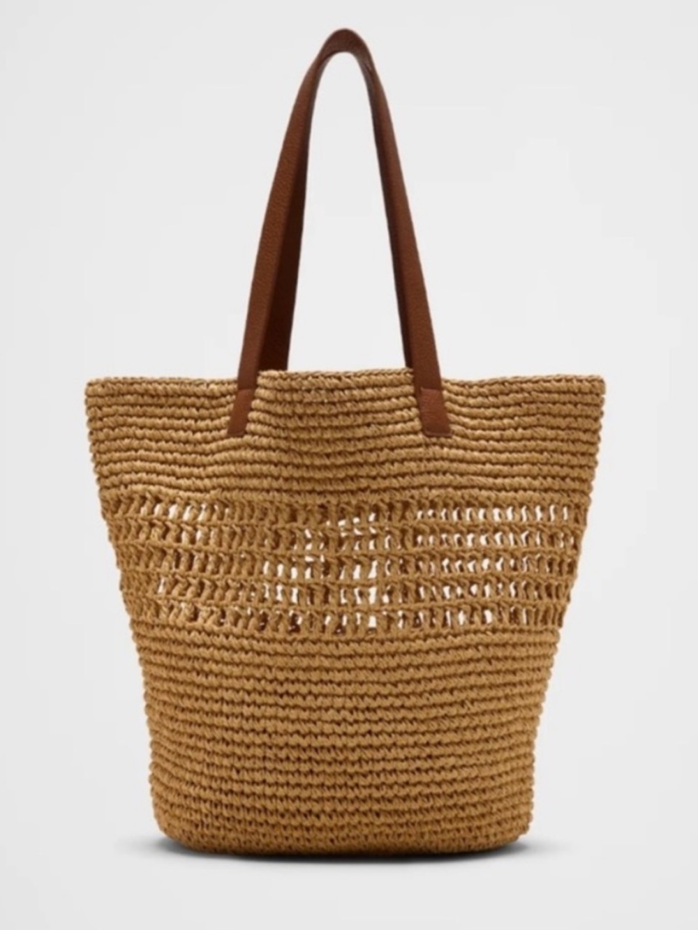 NWT Banana Republic Straw Woven Summer Chic Beach Market Tote Shoulder Bag